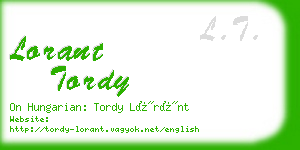 lorant tordy business card